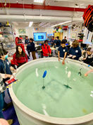 Students testing marine engineering prototypes