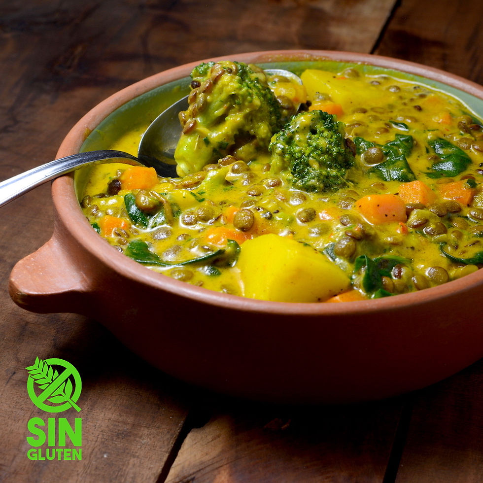 guiso de lentejas vegetariano con leche de coco curry de lentejas