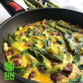 Frittata de Chorizo y Espárragos - Tortilla