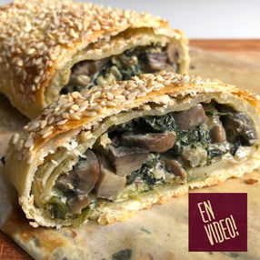 Strudel de Espinaca y Champignon - Masa de Tarta Enrollada