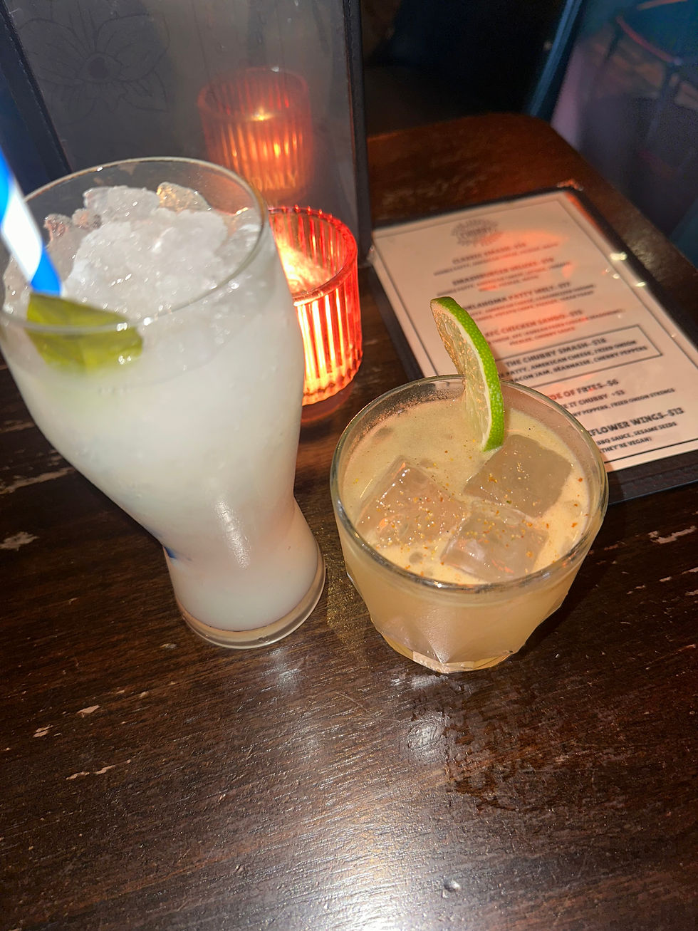Madras Margarita cocktail with Spicemode tequila, mezcal, and tamarind.