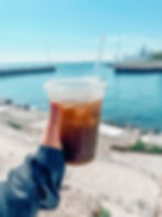 Iced Matcha Lemonade with Raspberry, known as Matcha Madness, served at Hero Coffee and Bagel Bar in Chicago.