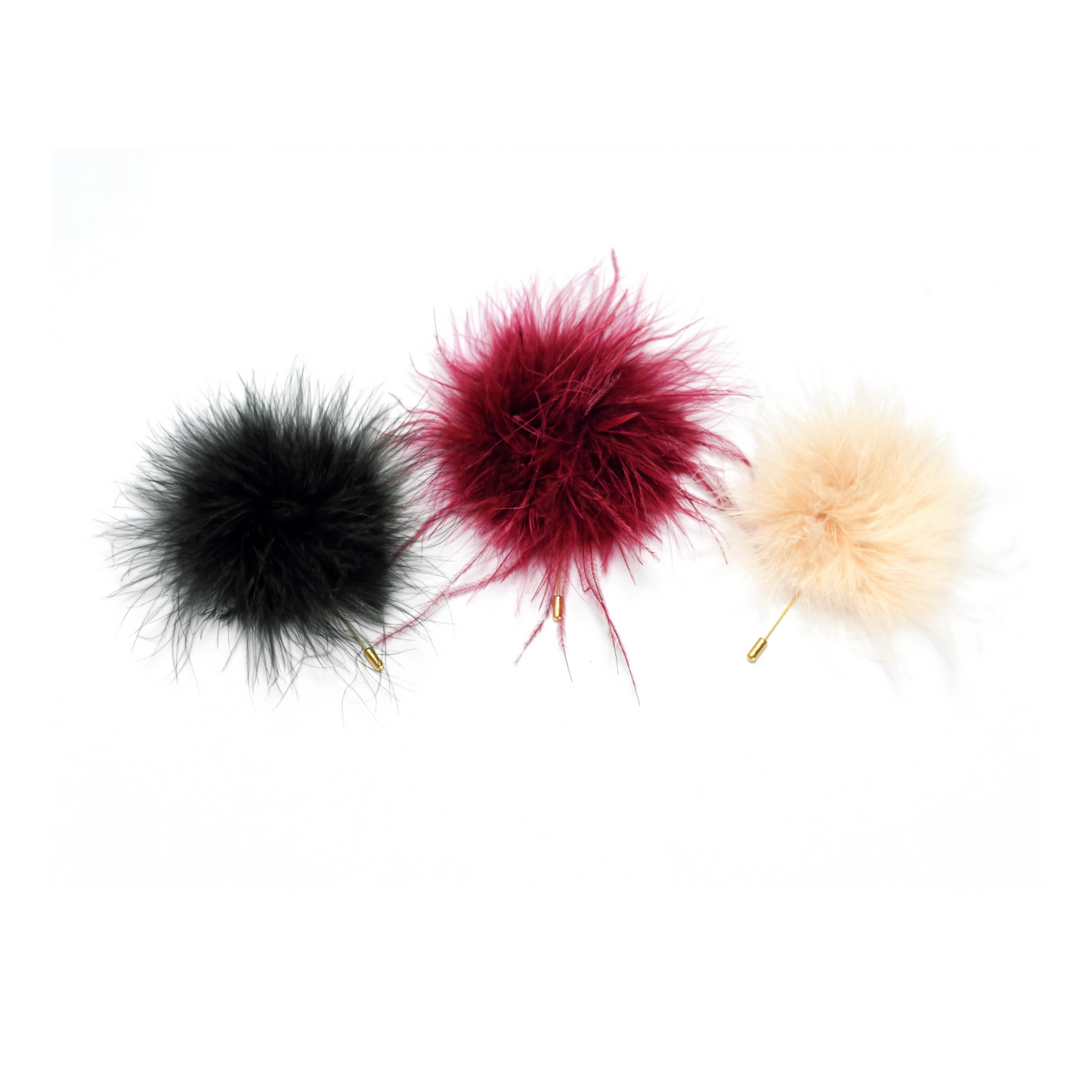 FEATHER HAT POMS