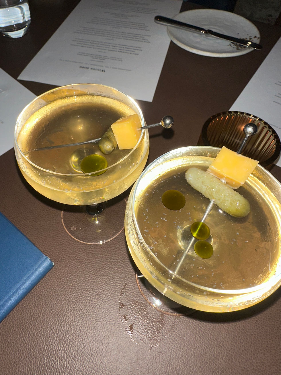 Cheeseburger martini cocktail at Sepia Chicago