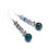 Miniature : Boucles d'oreilles Artisanales Agate Bleu et améthyste Crochets Argent 925