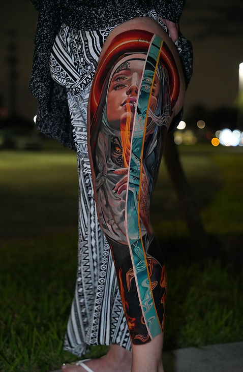 Color realism  tattoo done  by Frank