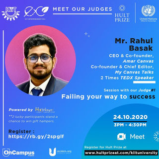 Judge and Speaker at KIIT UNIVERSITY'S HULT PRIZE.