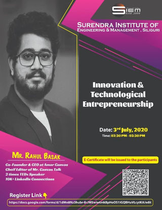 Invited as a Guest Speaker at Surendra Institute of Engineering and Management, Siliguri