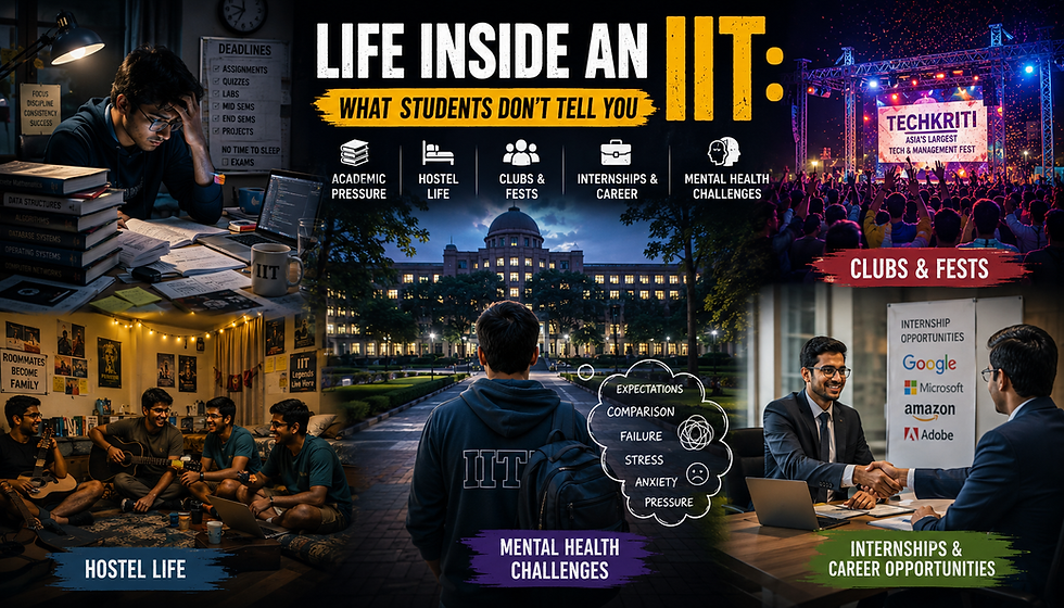 Life Inside an IIT: What Students Don't Tell You About Academic Pressure, Hostel Life & Career Growth