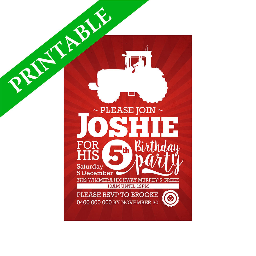 Thumbnail: TRACTOR INVITATION PRINTABLE