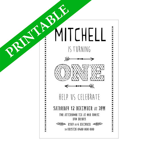 ARROWS INVITATION PRINTABLE | soulsbydesign