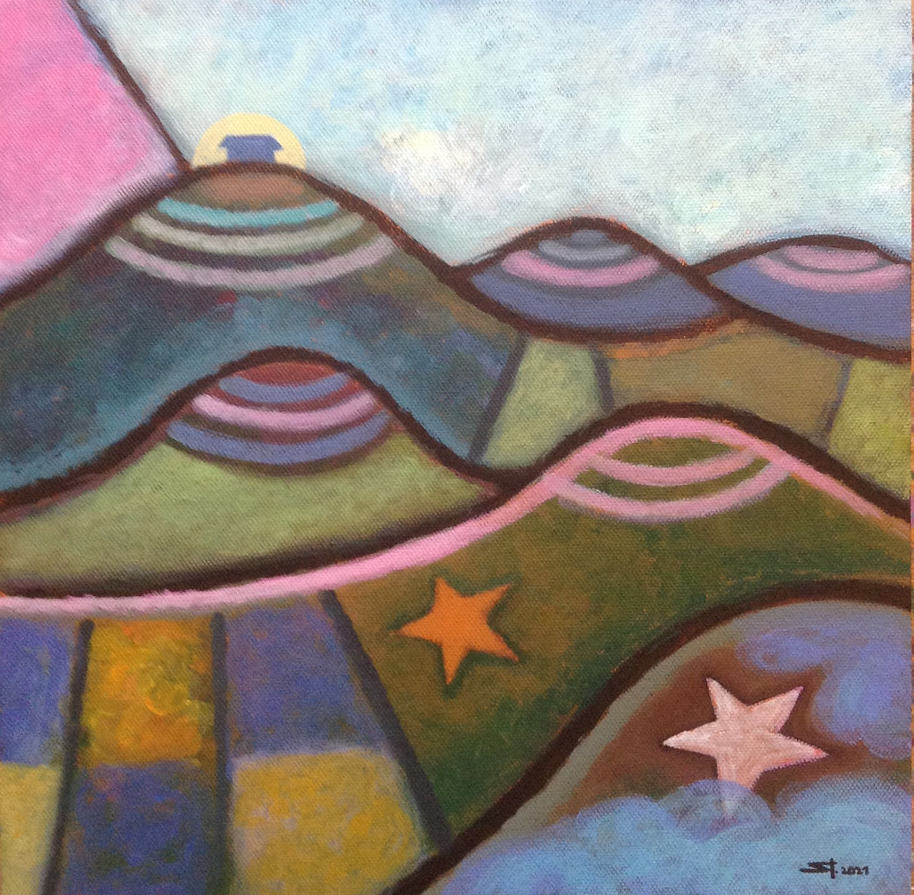 Bohol Hills - Acrylic painting