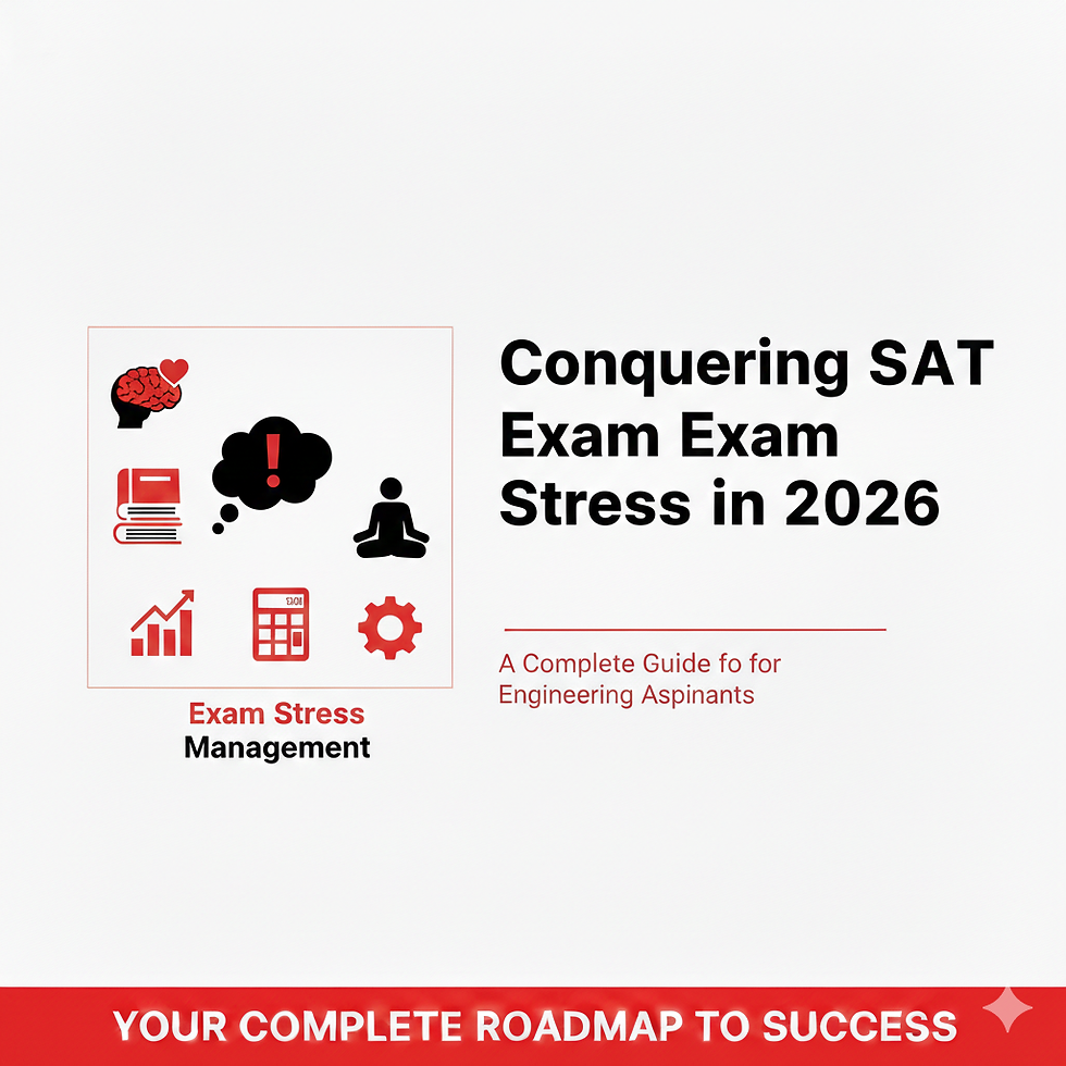 Student managing SAT exam stress while preparing for the digital SAT 2026 with focused study and relaxation techniques
