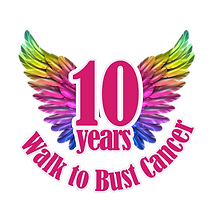 Walk to Bust Cancer 10 year Logo