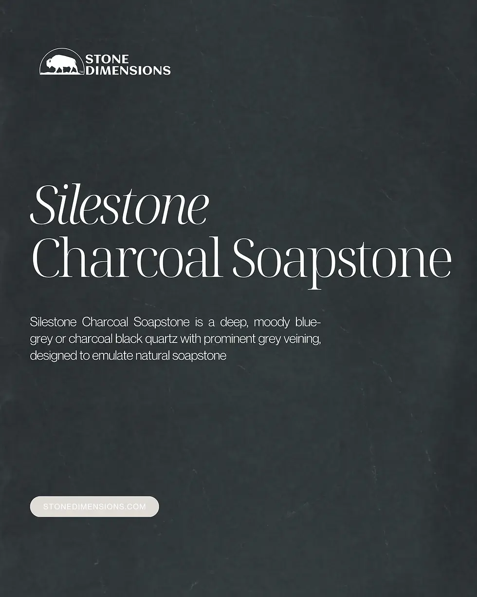 Silestone Charcoal Soapstone quartz countertop that looks like soapstone with a dark matte appearance in a modern kitchen