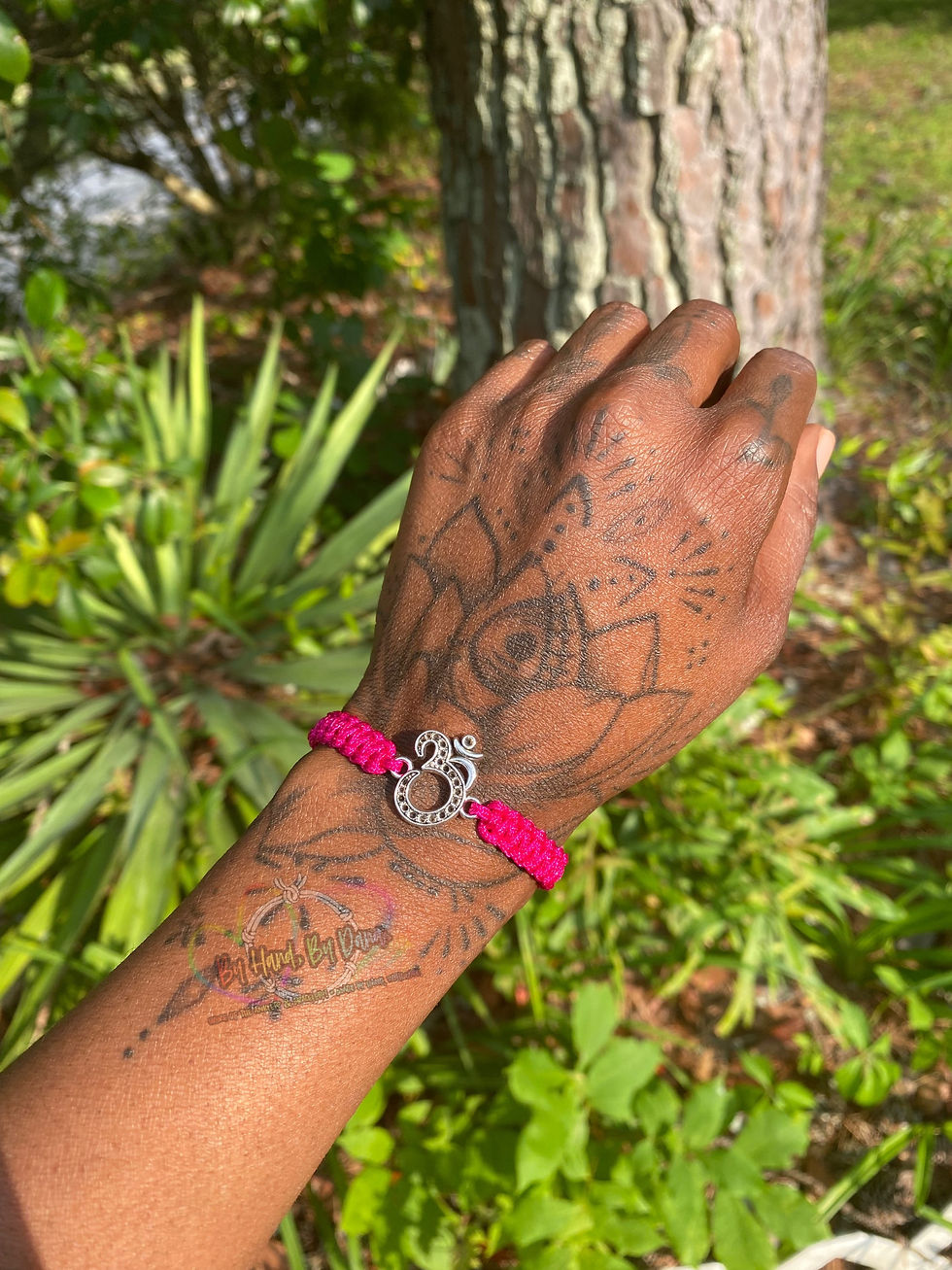 Fuchsia "Om" • Connector Bracelet