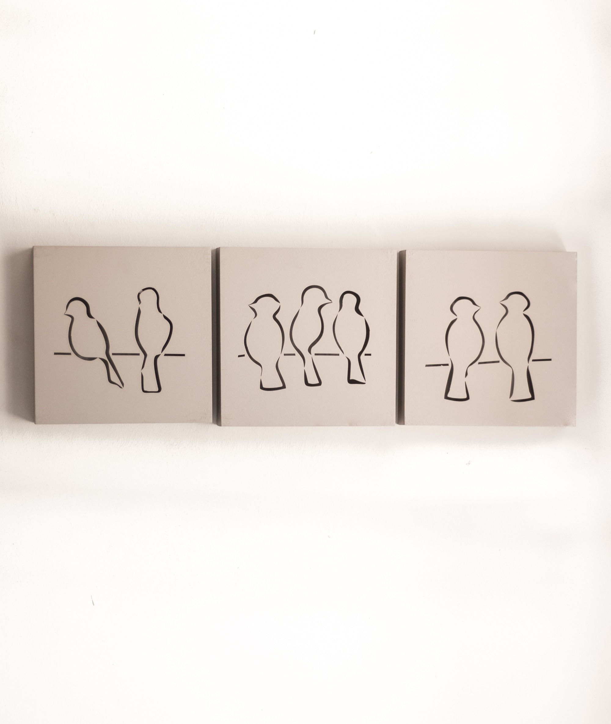 *Birds on Wire Set of 3 Wall Art