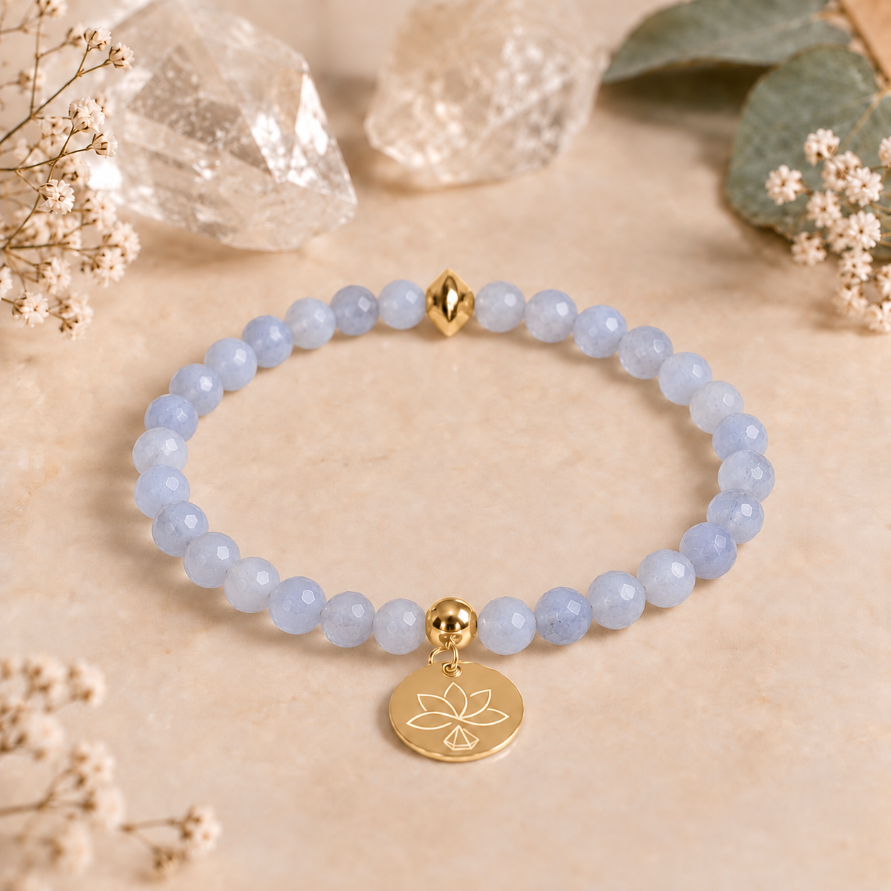 Bracelet Calcédoine bleue « Douceur »