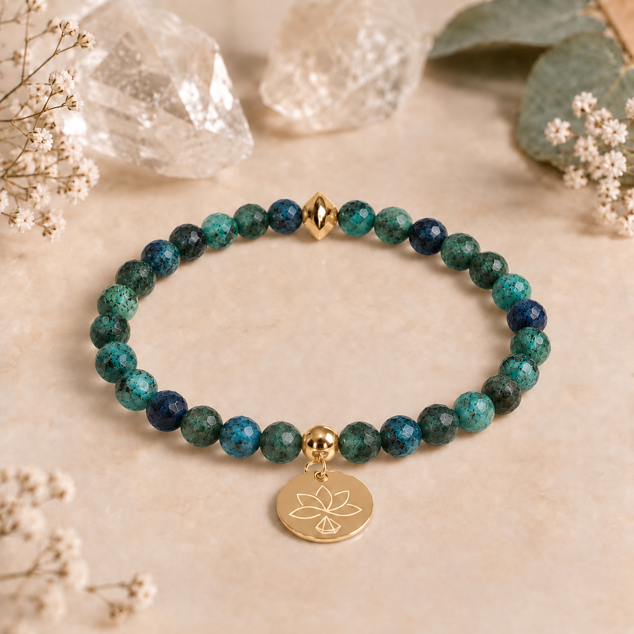 Bracelet Chrysocolle Shattuckite « Tranquillité »