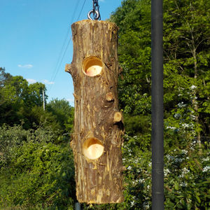 cedar suet log bird feeder