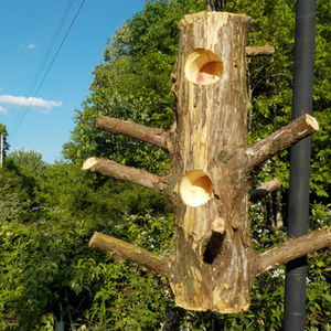 Chunky Cedar Branched Suet Log Feeder 12 inches length.