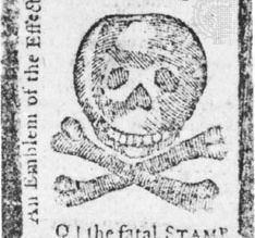 An 18th century political cartoon about the Stamp Act.