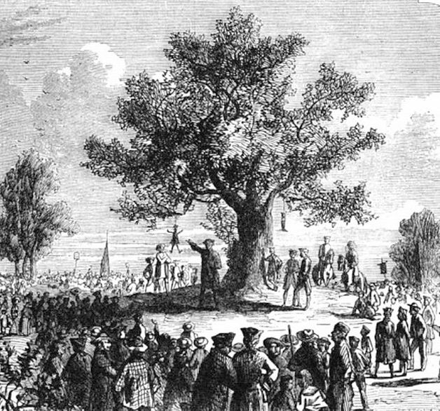 Crowd gathers under a large tree for a political speech. Speaker gestures passionately, creating an engaged and lively atmosphere. Monochrome sketch.