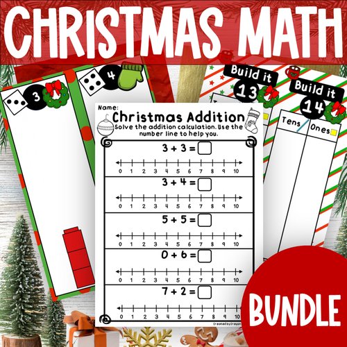 Christmas Math Bundle Addition Subtraction Place Value Counting ...