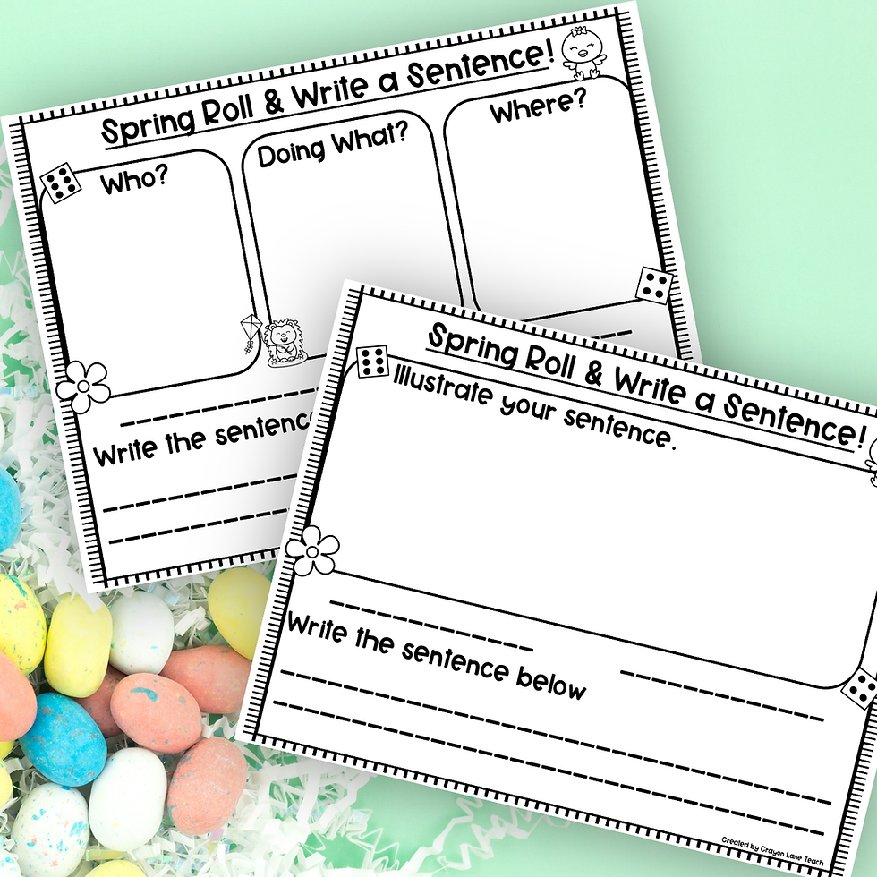 Thumbnail: Spring Sentence Building Game ESL Sentence Writing Structure Worksheets for Kids