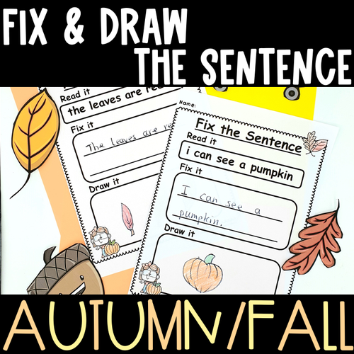 Autumn Fall Sentence Writing Worksheets | Crayon Lane Teach