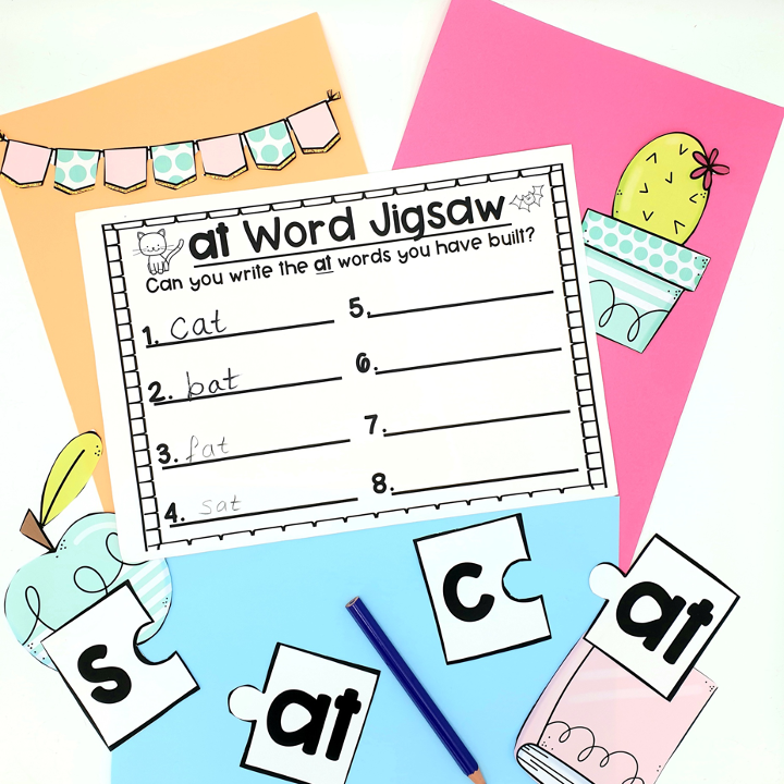 Thumbnail: cvc word building jigsaw kindergarten