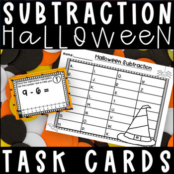 Halloween Subtraction Task Cards | Crayon Lane Teach