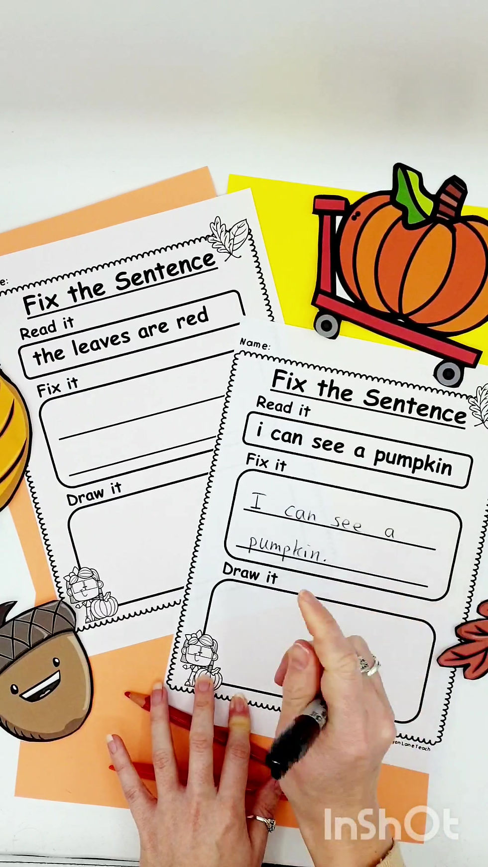 Thumbnail: Autumn Fall Sentence Writing Worksheets
