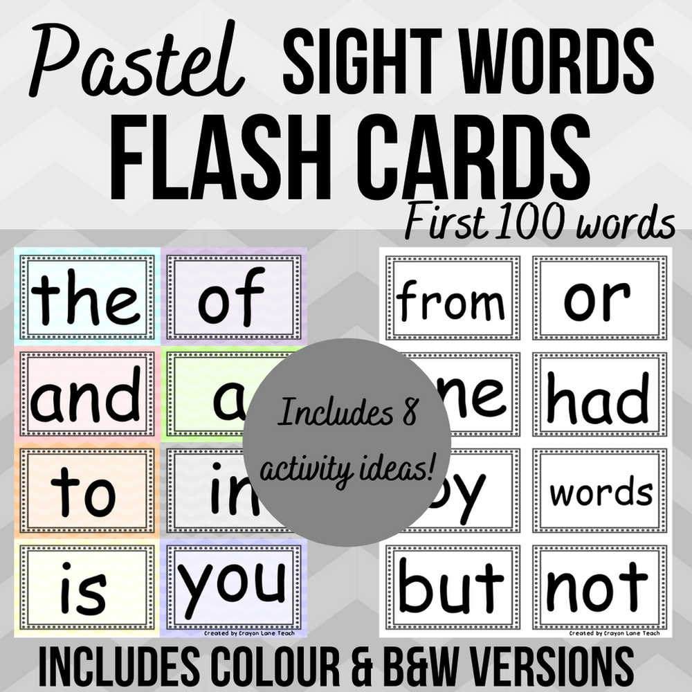 Sight Word Activities with Flash Cards for Early Readers