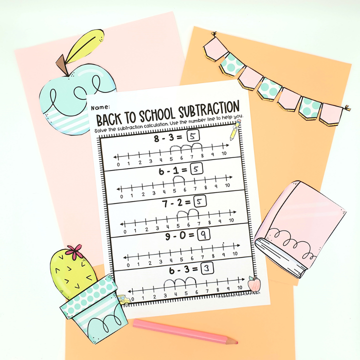Thumbnail: back to school subtraction activities