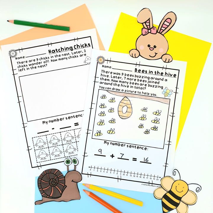 Thumbnail: spring addition subtraction activities kindergarten