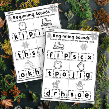Miniature : winter beginning sounds activities