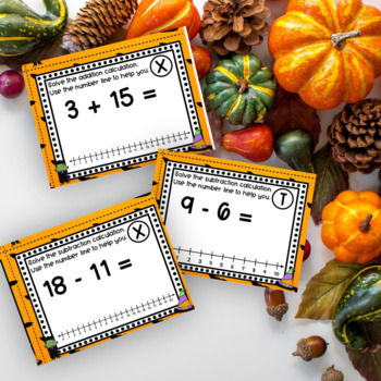 थंबनेल: Halloween addition subtraction math centres