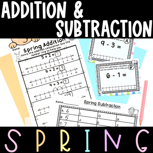 Spring Addition Subtraction Number Line Worksheets Task Cards Crayon Lane Teach Spring Addition Subtraction Number Line Worksheets Task Cards Crayon Lane Teach