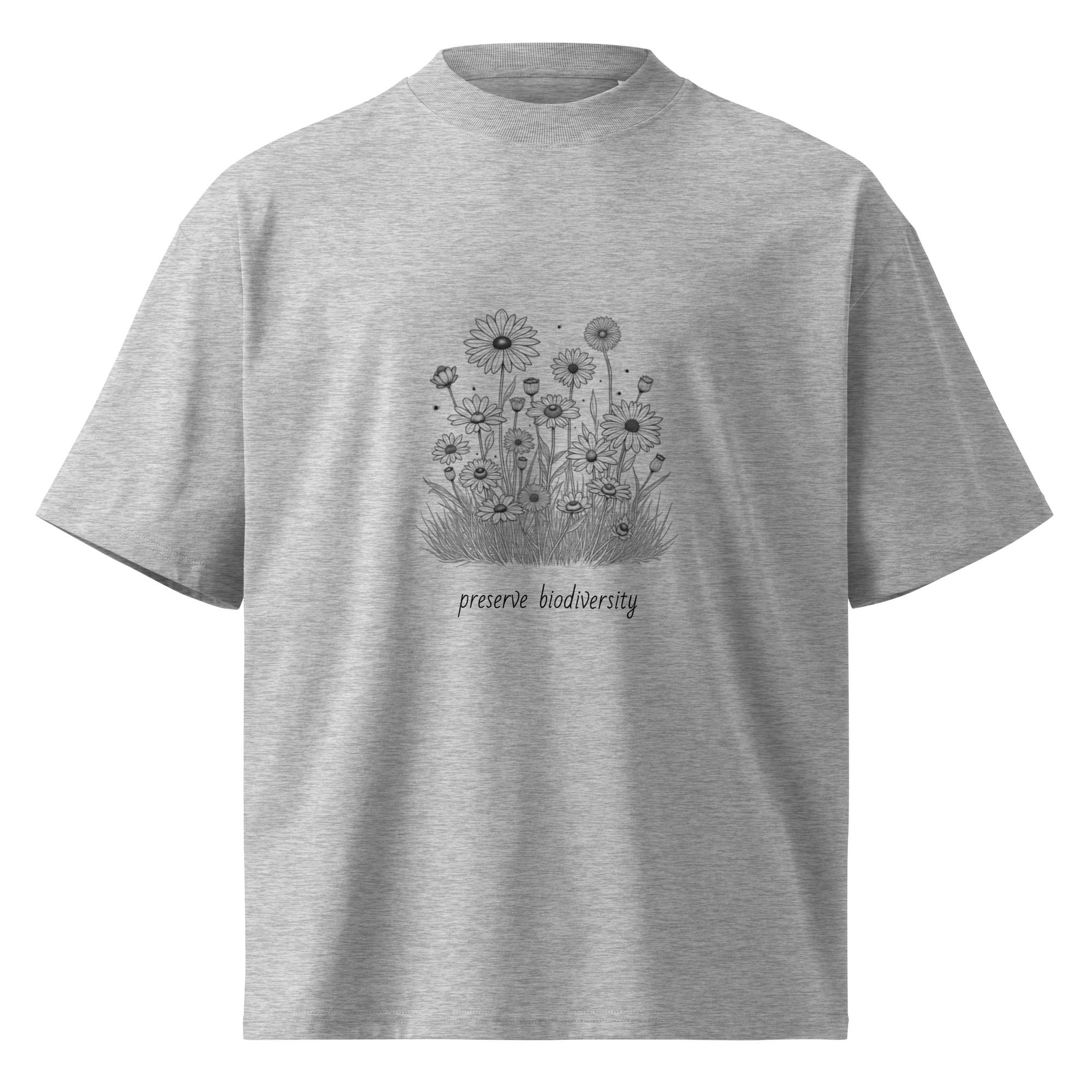 Unisex wildflower organic oversized high neck t-shirt