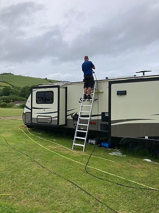 Caravan Roof Cleaning Ladder. Ladder for Cleaning Motorhome, RV, Caravan and Fifth Wheeler Roofs. 