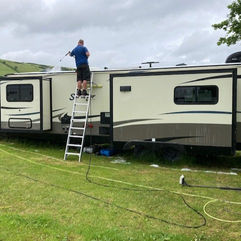 Caravan Roof Cleaning Ladder. Ladder for Cleaning Motorhome, RV, Caravan and Fifth Wheeler Roofs. 