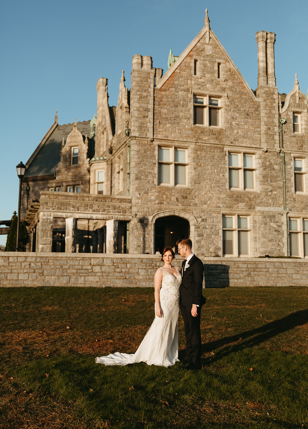 A bride and groom have their 1920's inspired wedding at the Branford House in Connecticut.