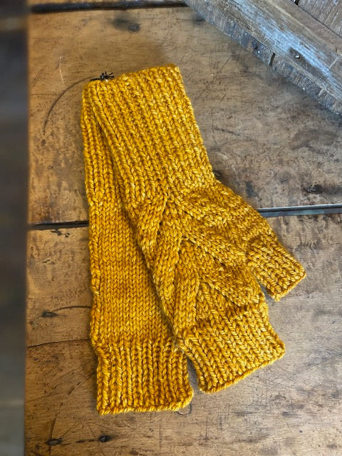Thumbnail: Lace Leaf Fingerless Gloves