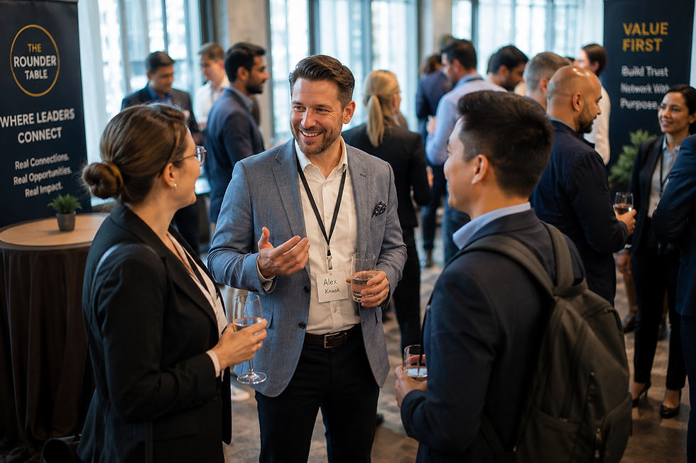 Professionals level up your networking skills at a Rounder Table event.