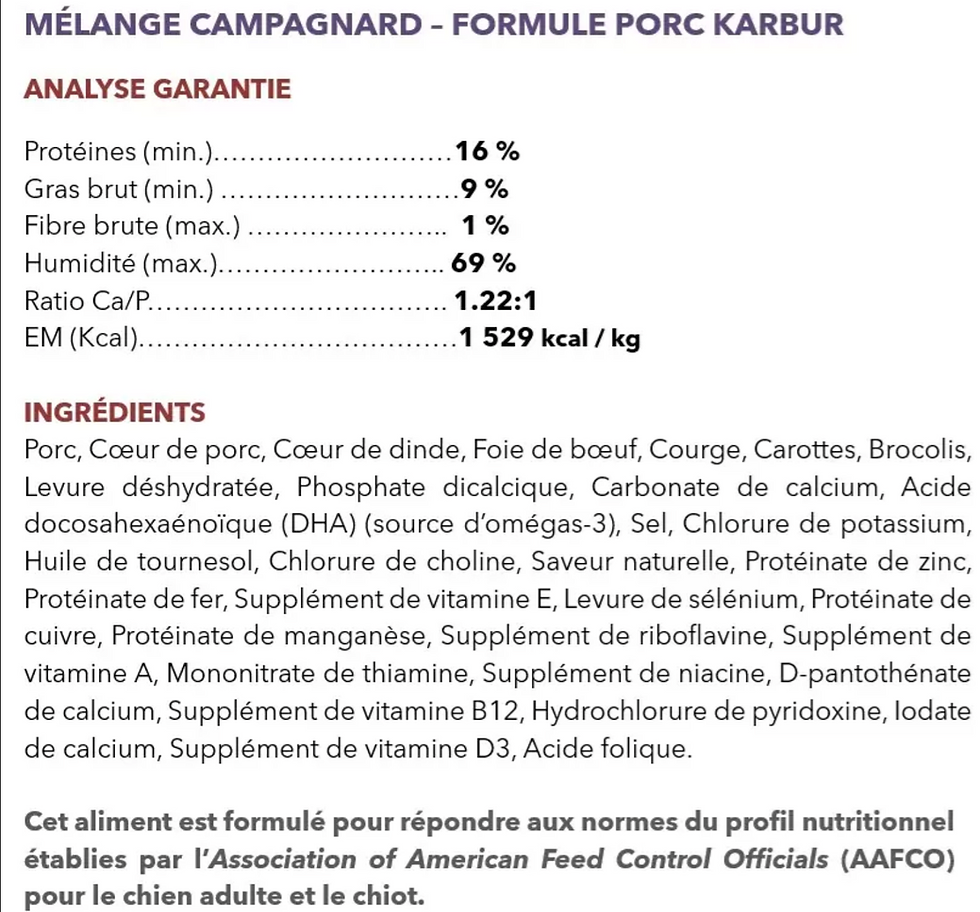 Karbur Campagnard poulet