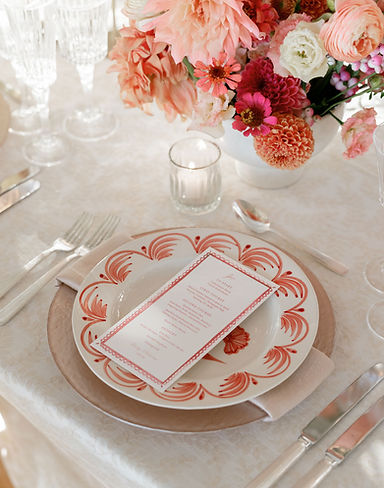 Custom wedding menus, place cards, and day-of stationery designed to elevate the guest experience.