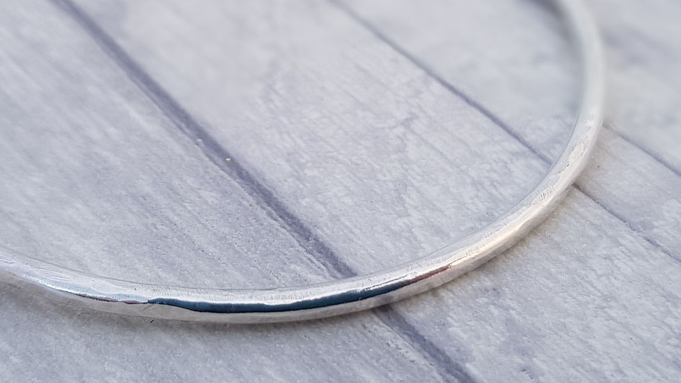 Thumbnail: Hammer Textured Silver Bangle