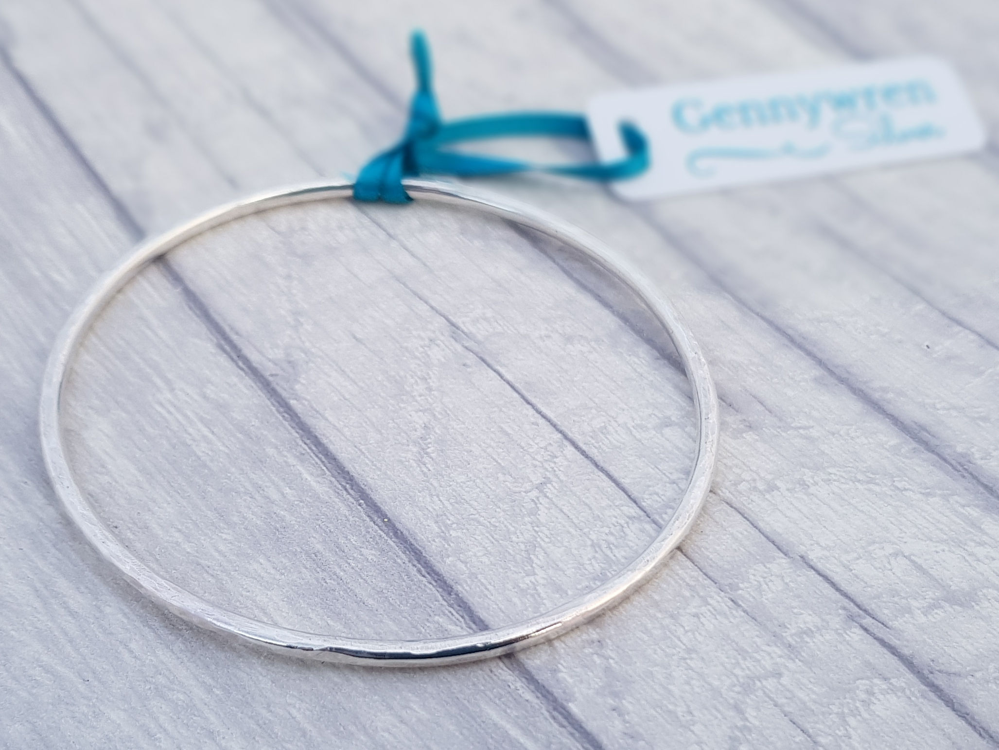 Hammer Textured Silver Bangle