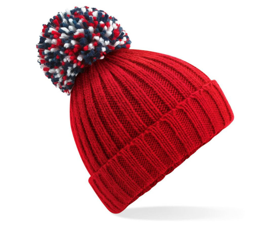 Thumbnail: Beechfield B390 - Cozy Ribbed Knit Beanie with Shearling Lining - Classic Red
